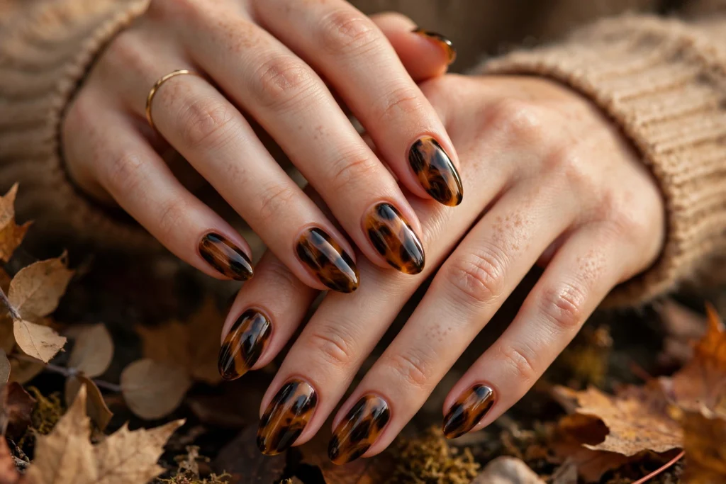 Tortoiseshell nail design