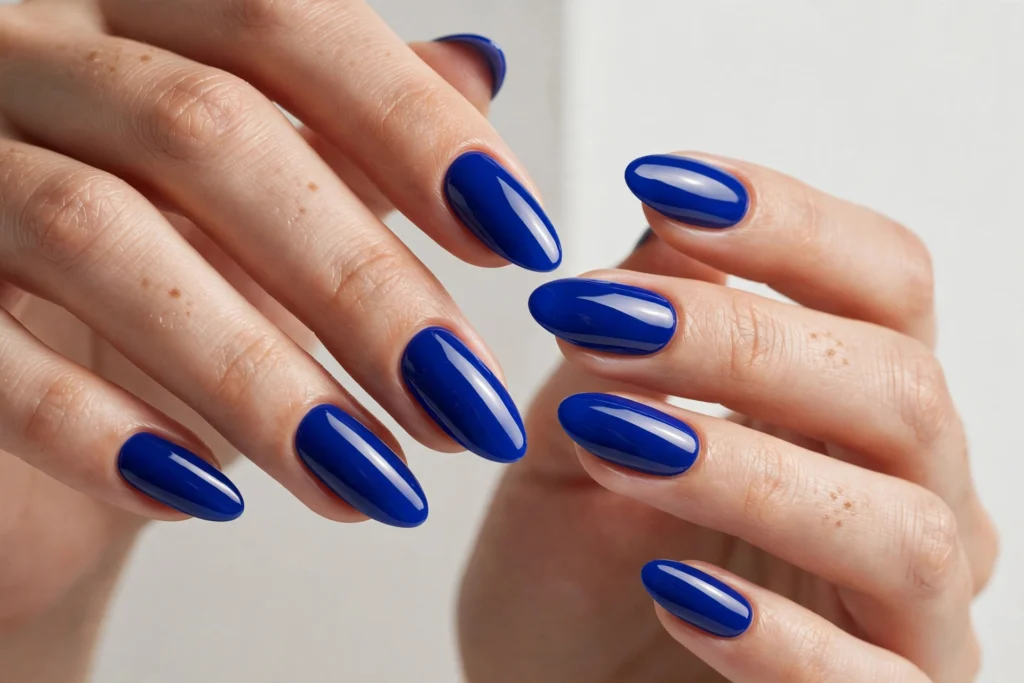 Cobalt blue nail design