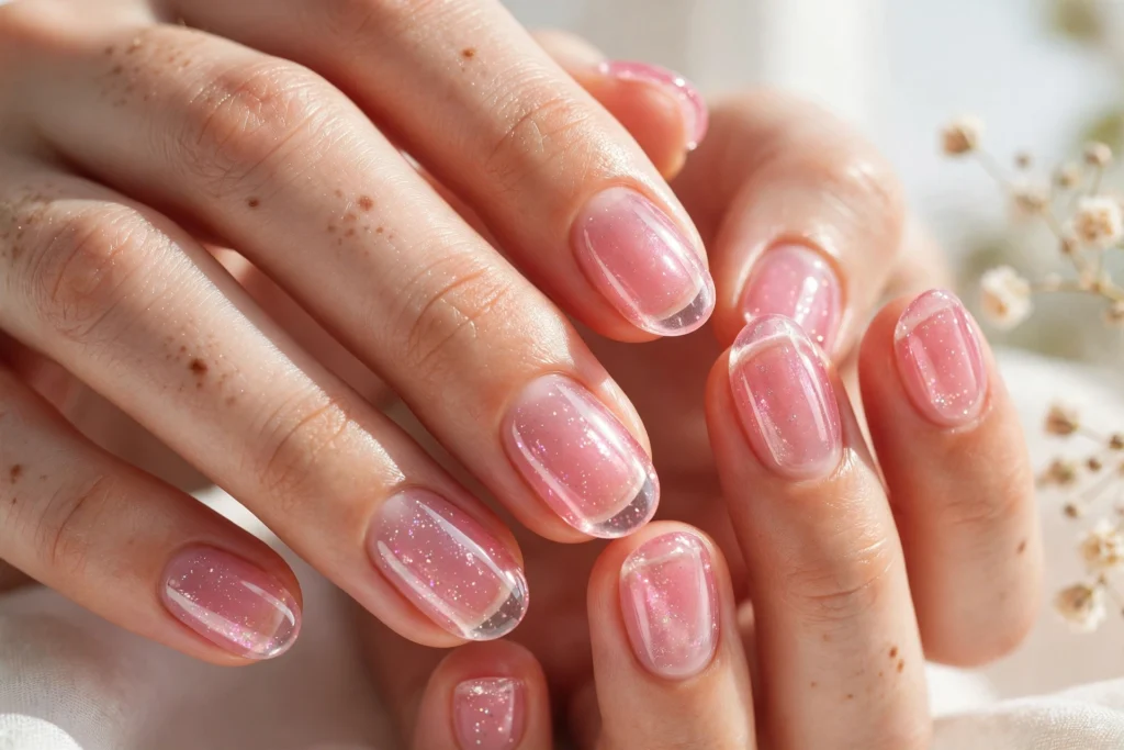 Jelly glass nail design