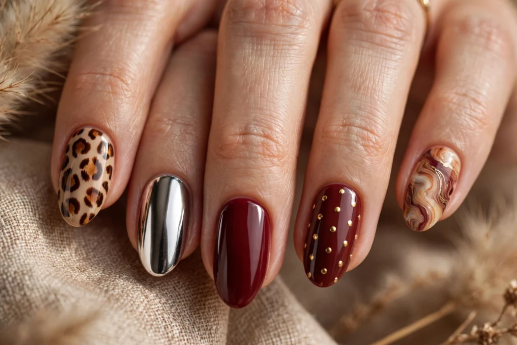 Mix-and-match manicure design