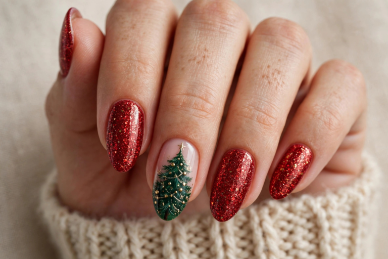 20 Christmas Tree Nail Designs for a Festive Holiday Look