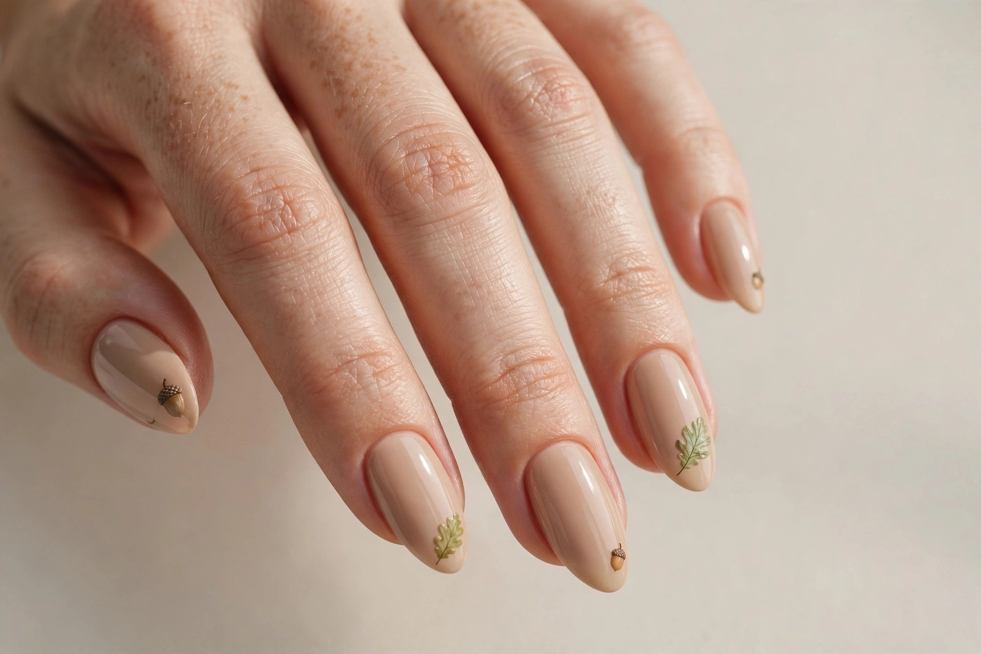 Acorn and oak leaf nail art accents