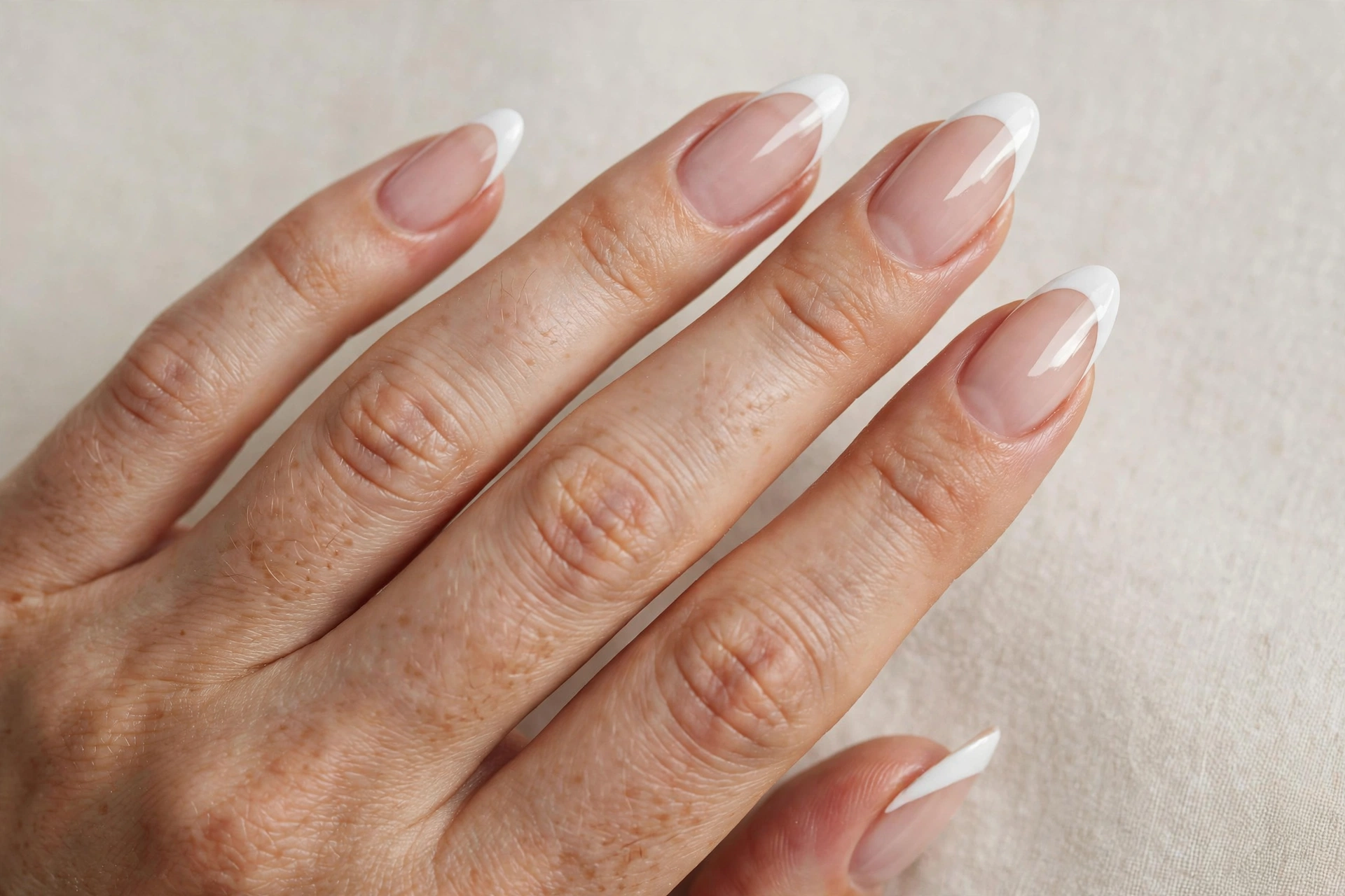 Classic French tip acrylic nails