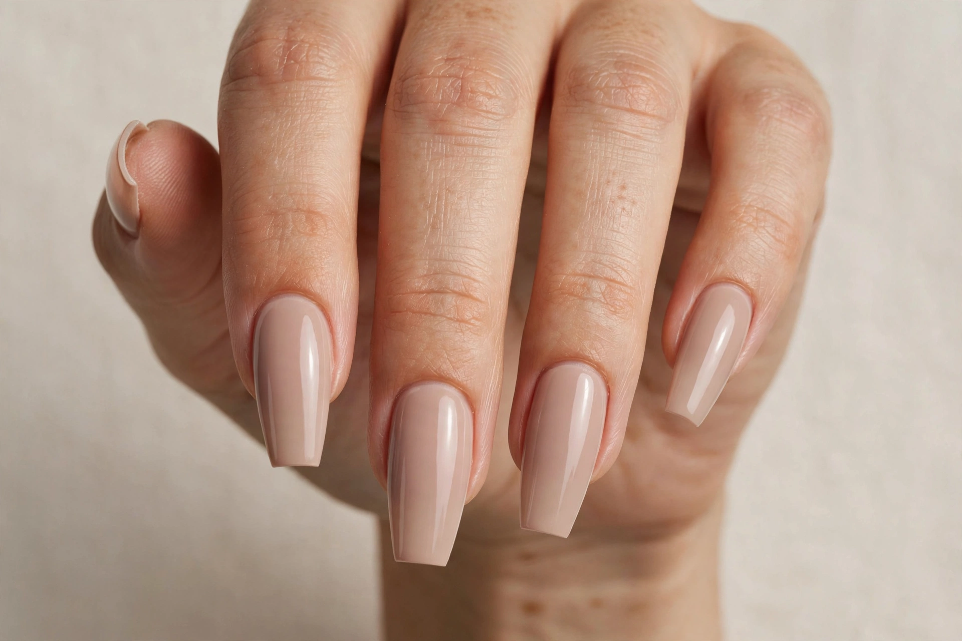 Coffin nude acrylic nails