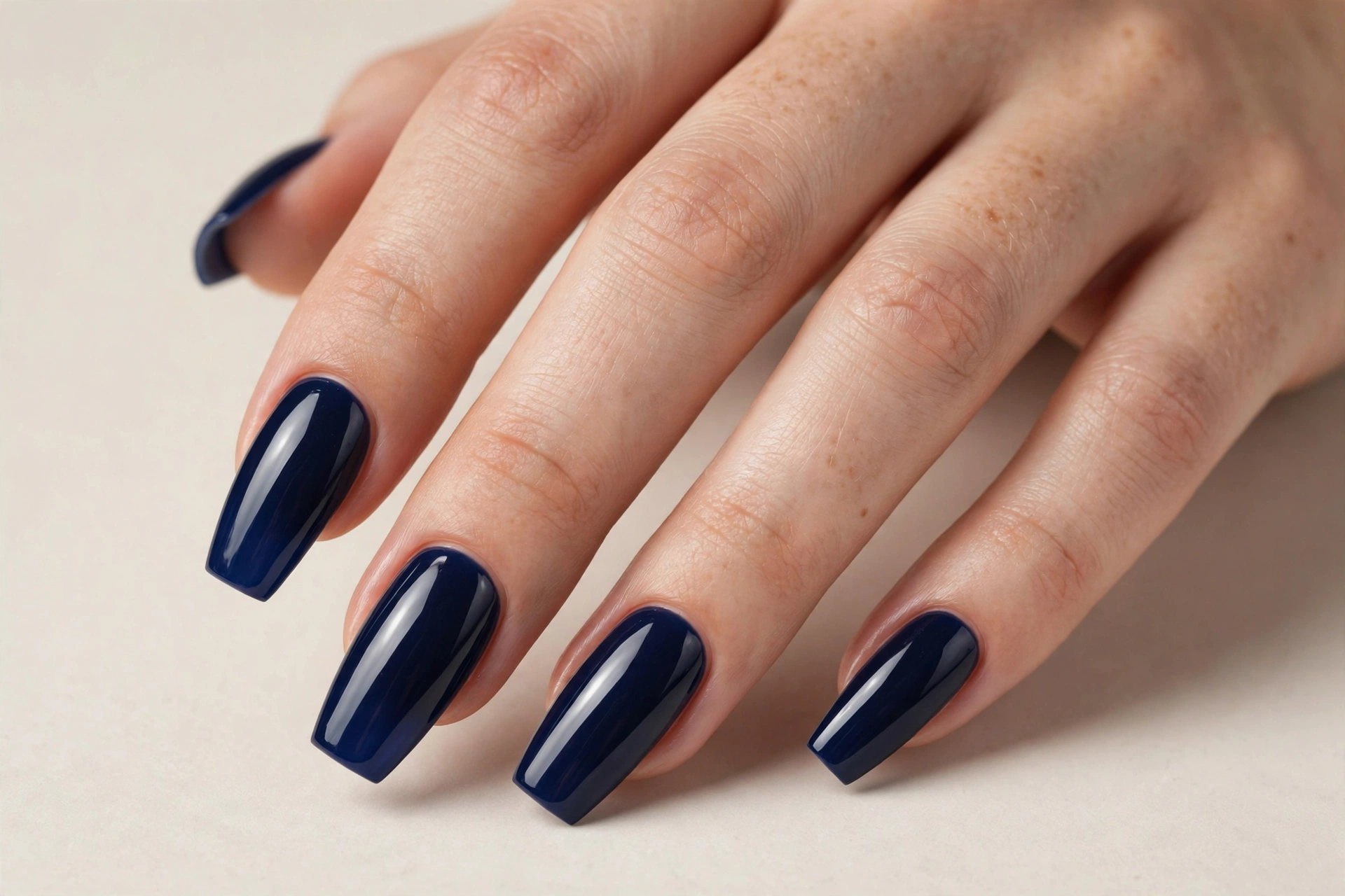 Navy blue acrylic nails