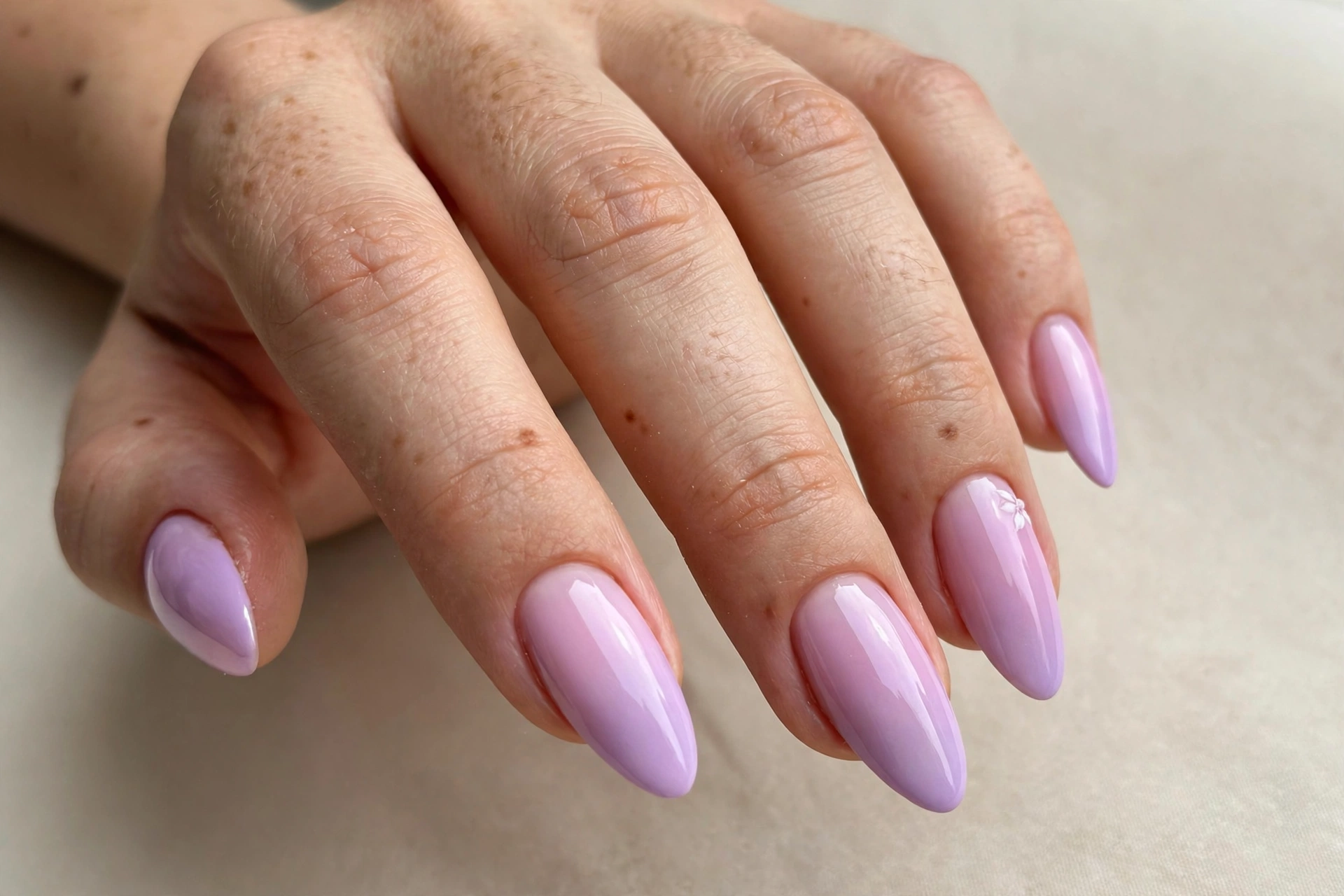 Pastel pink lavender acrylic nails