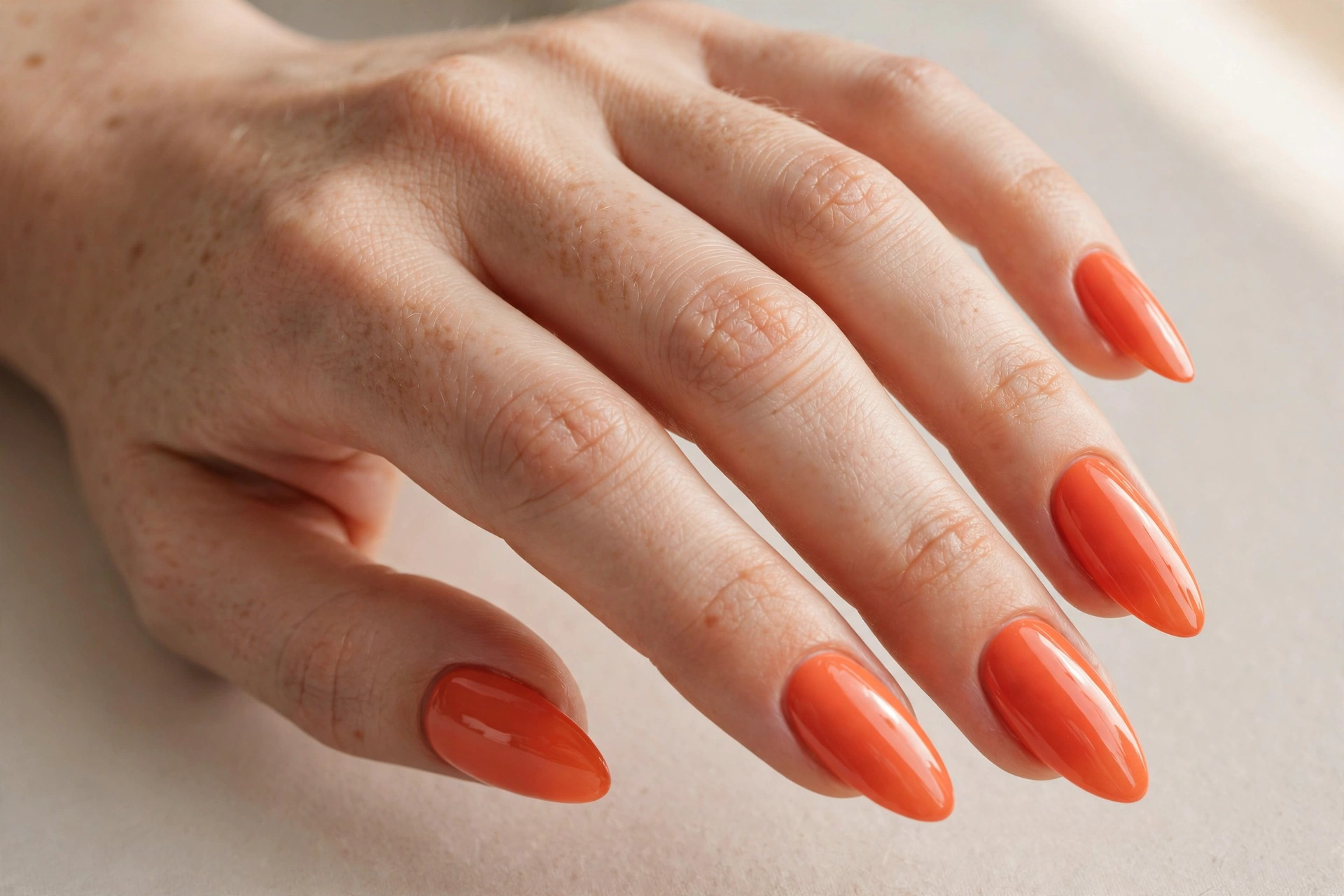 Coral acrylic nails