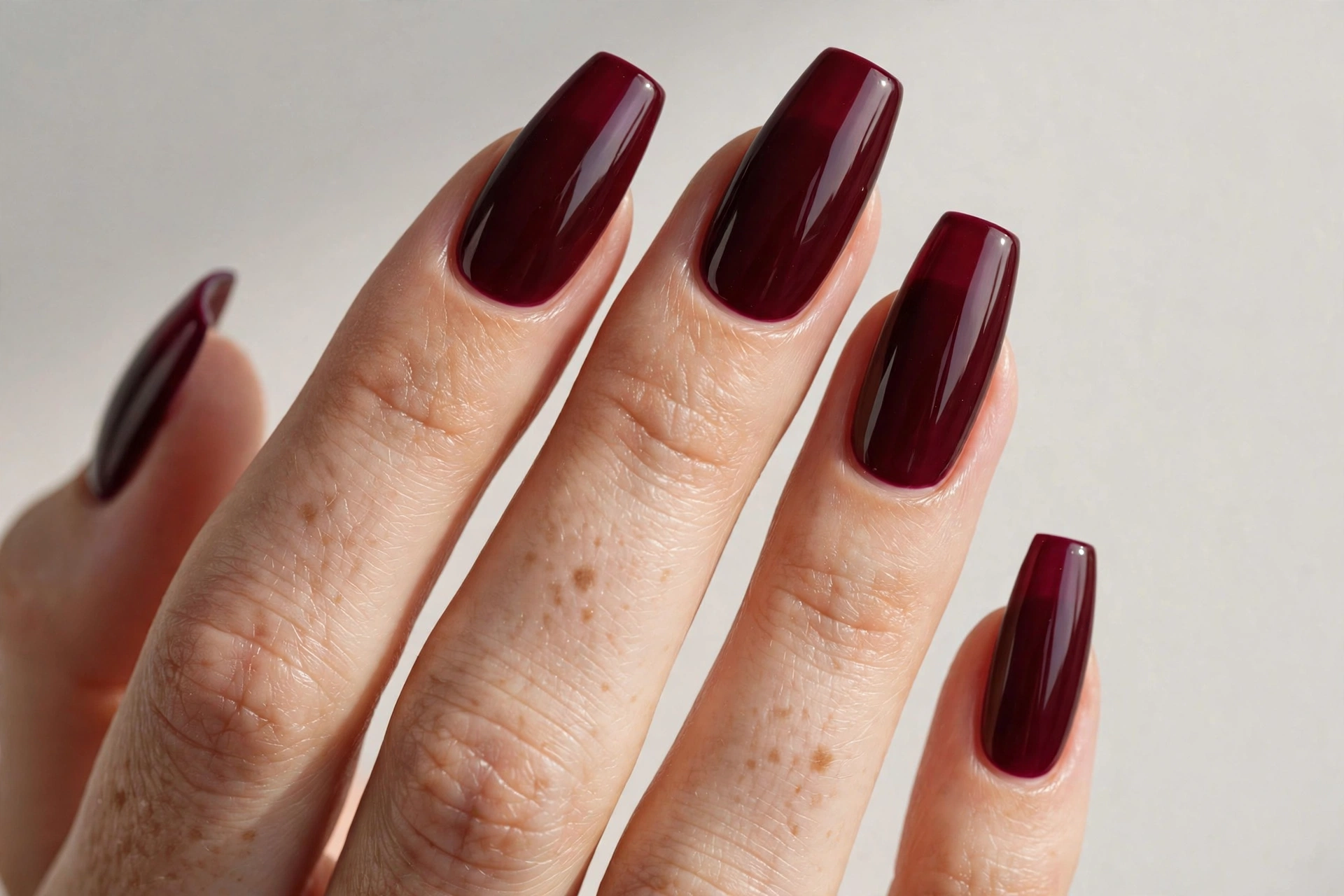 Burgundy acrylic nails