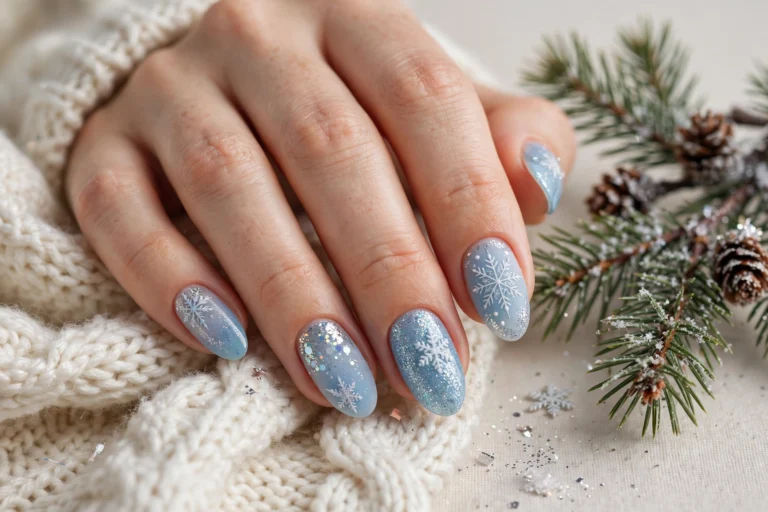 19 Blue Winter Nail Designs for a Frosty, Elegant Look