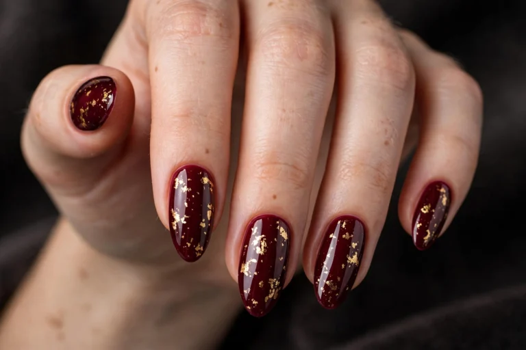 18 Burgundy and Gold Nail Designs for an Elegant Fall Look