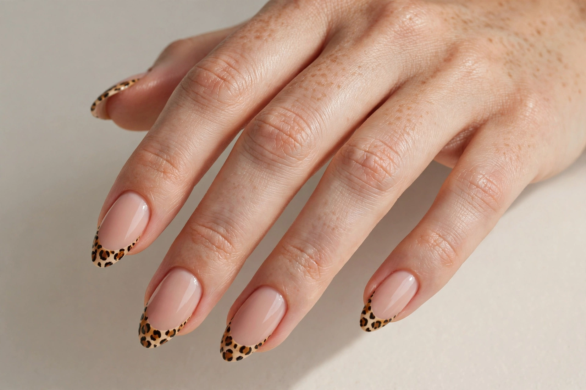 Royal blue French tip manicure on almond shaped nails