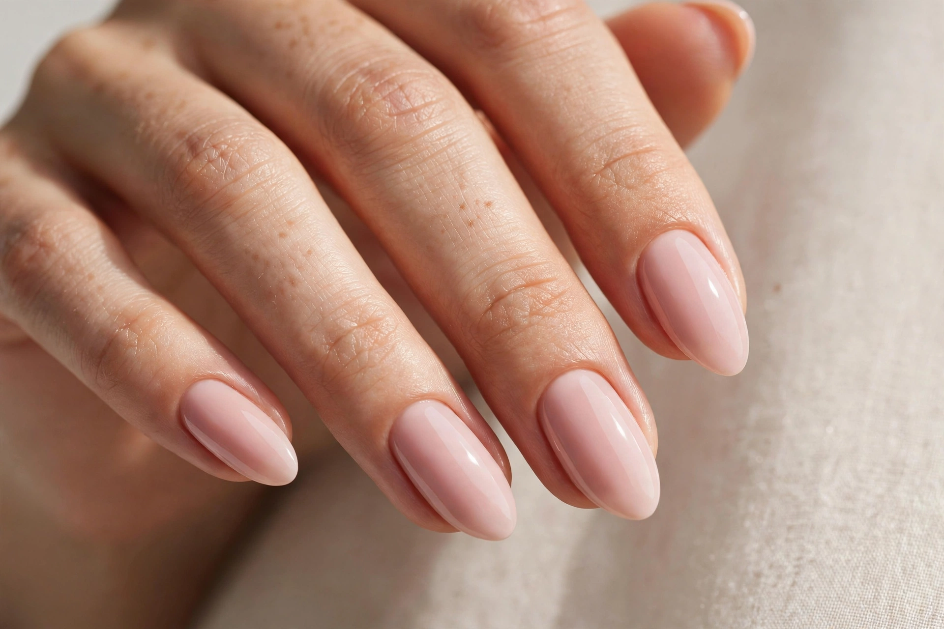 Soft blush pink minimalist manicure