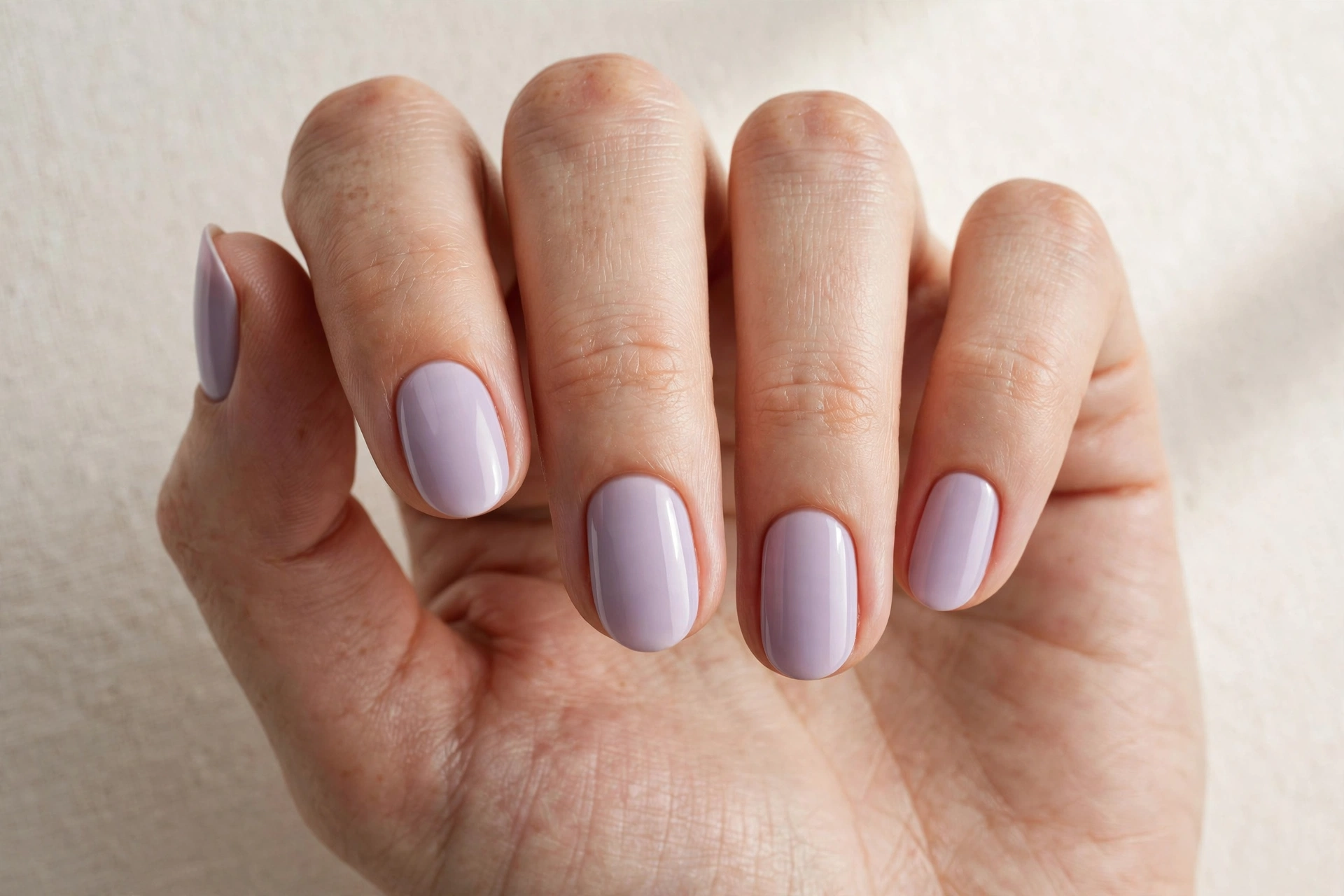 Soft lavender simple nail manicure