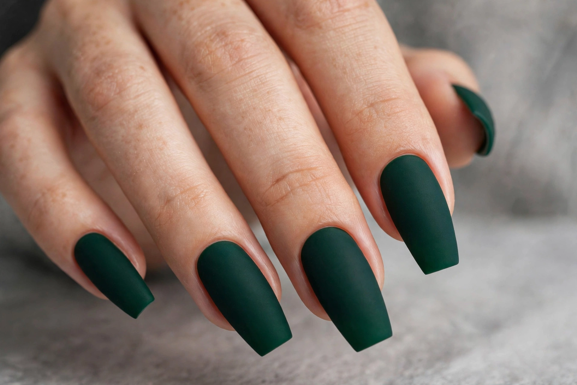 Emerald nails with rhinestone crystals