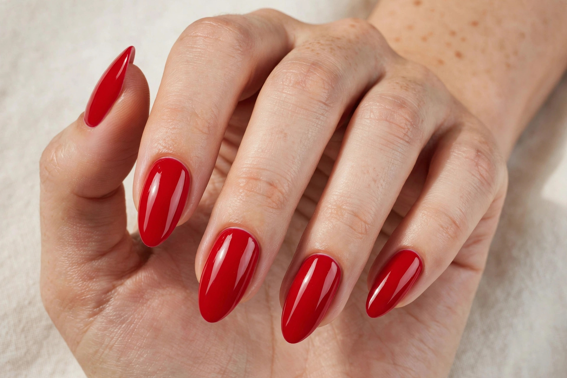 Classic glossy red Christmas press-on nails