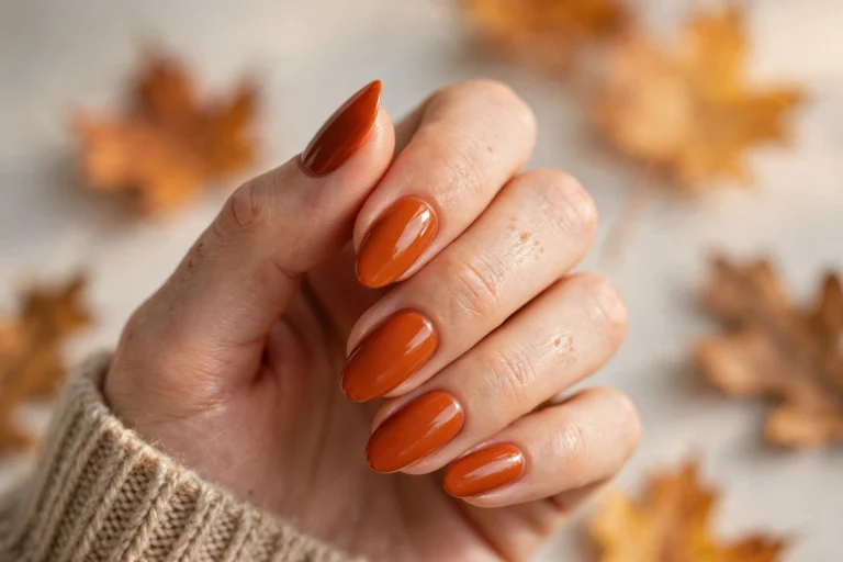 18 Fall Burnt Orange Nail Designs for a Warm Autumn Look