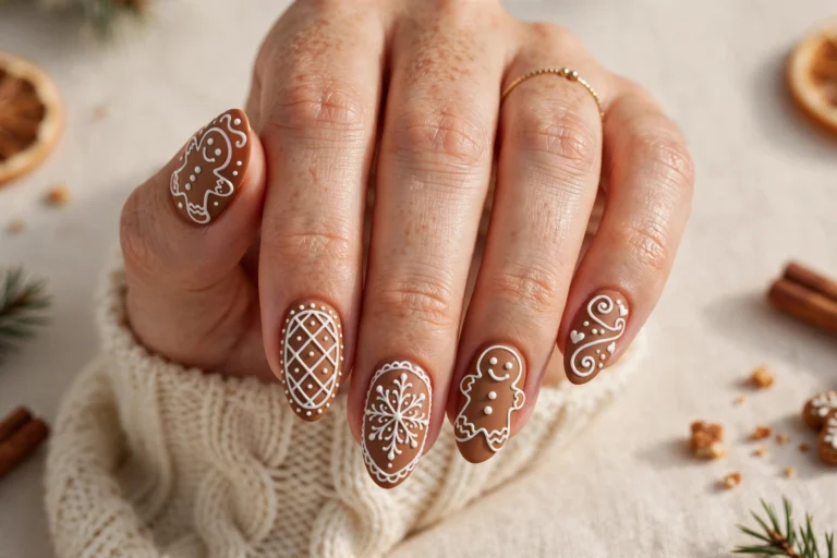 20 Gingerbread Nail Designs for a Sweet Holiday Manicure