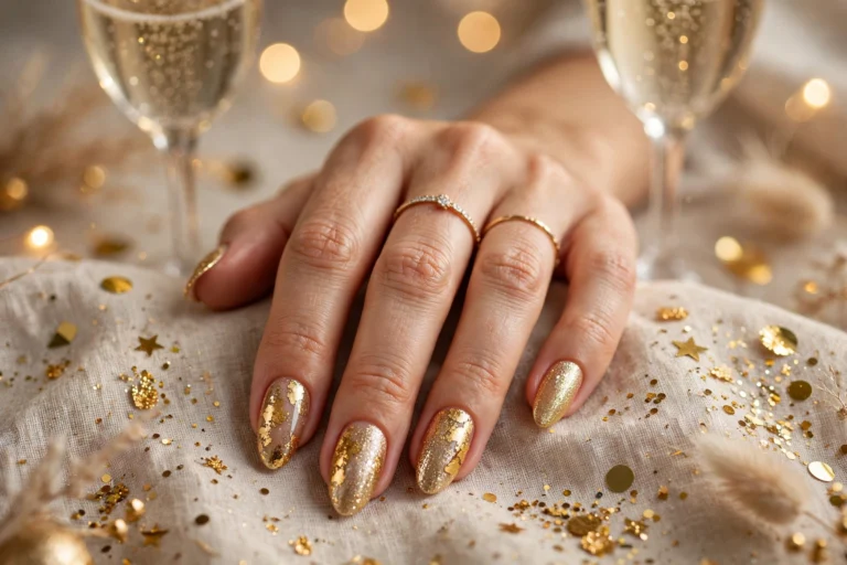 22 Gold New Years Nail Designs for a Sparkling New Year’s Eve