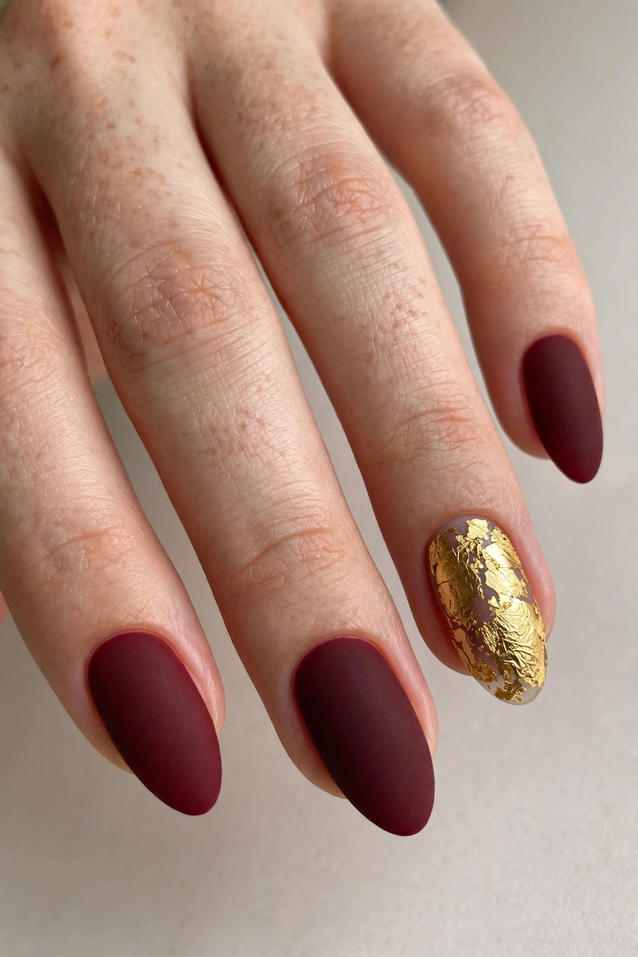 Matte espresso brown nails