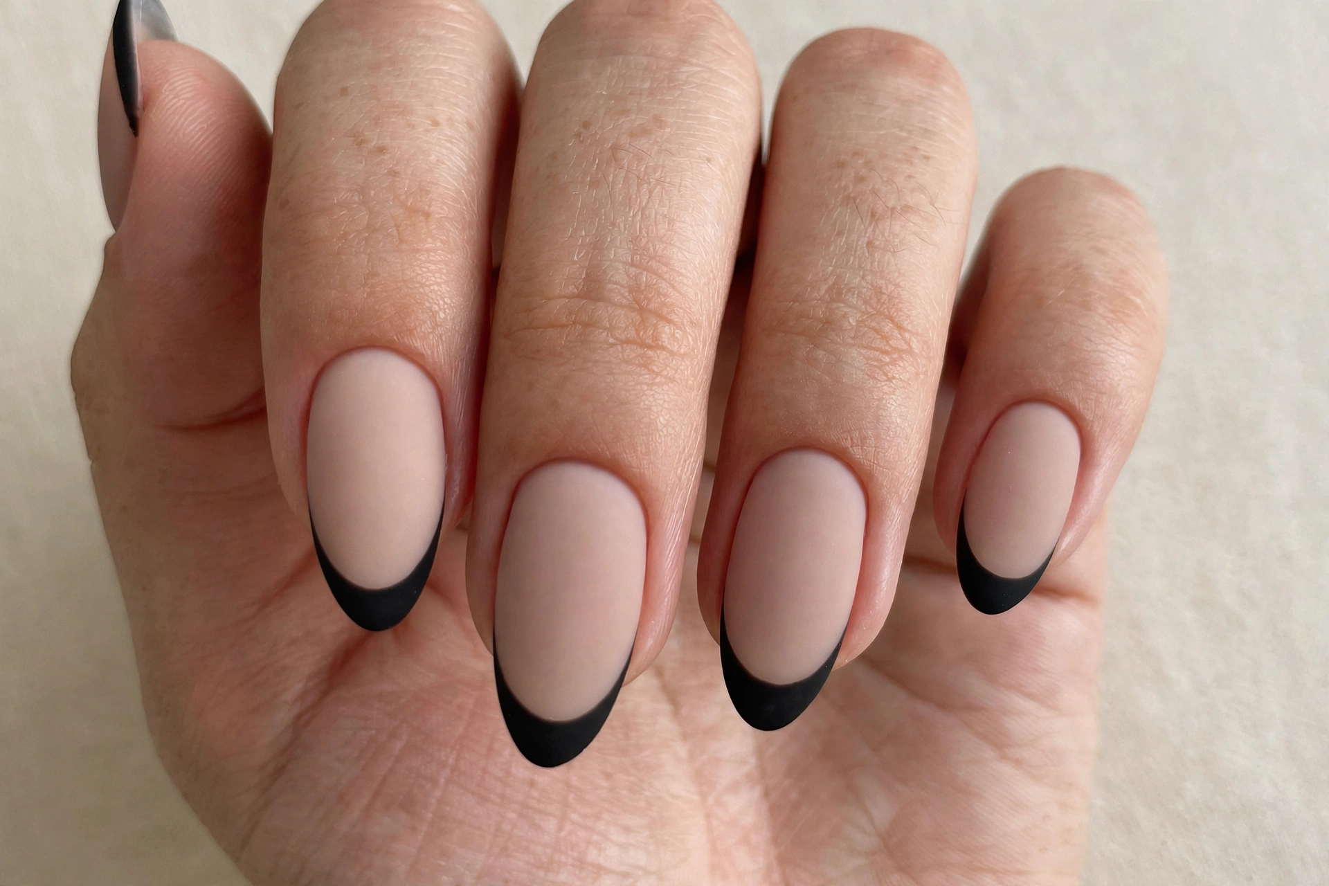 Matte terracotta ombre nails fading from dark brown to terracotta