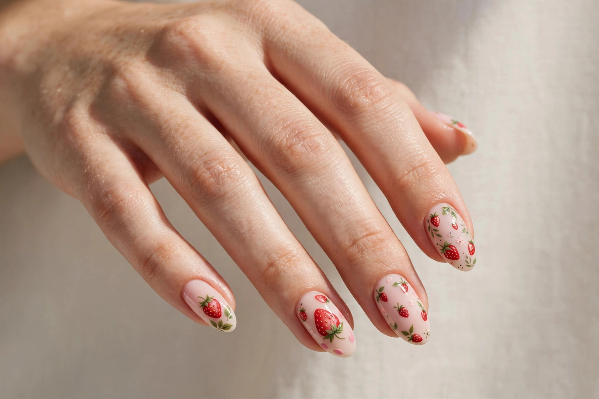 Strawberry cute nail art