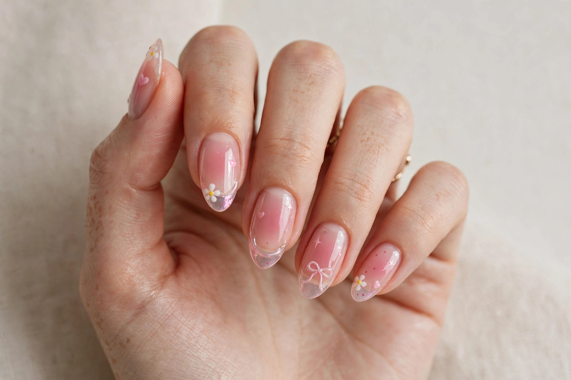 Jelly blush cute nails