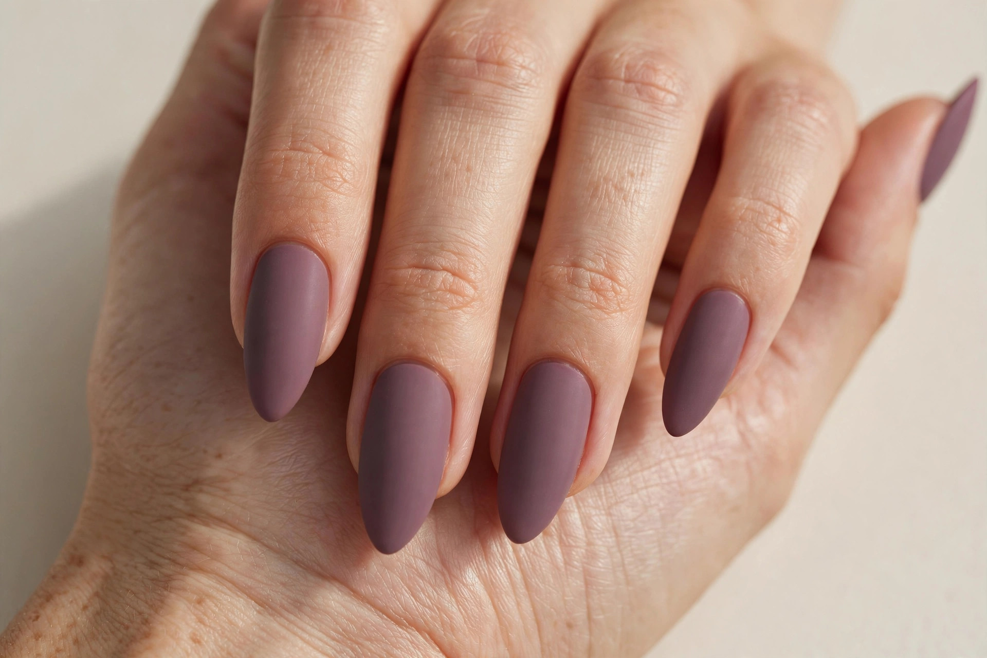 Muted plum matte nail polish