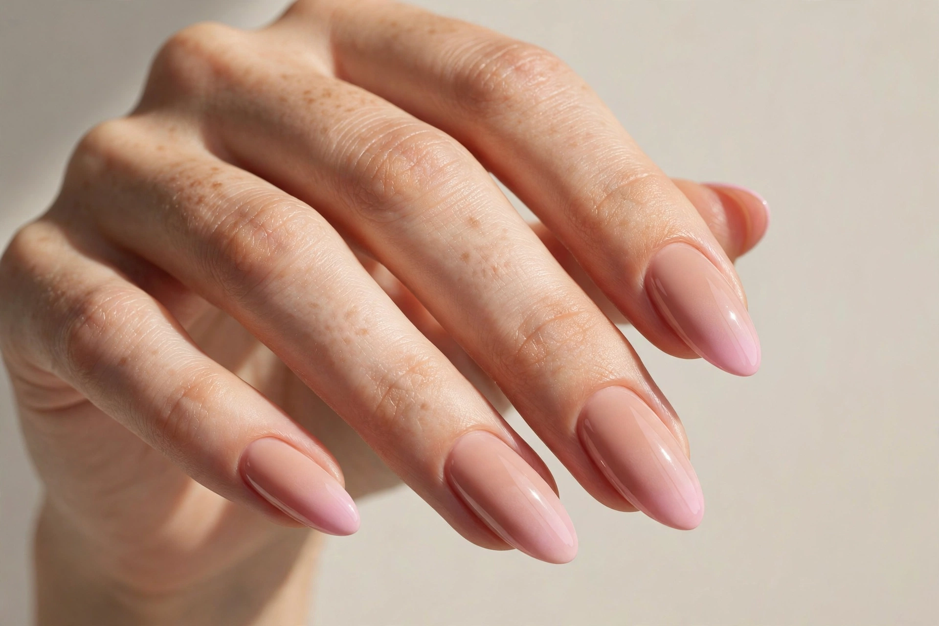 Mirror chrome silver metallic manicure on almond-shaped nails