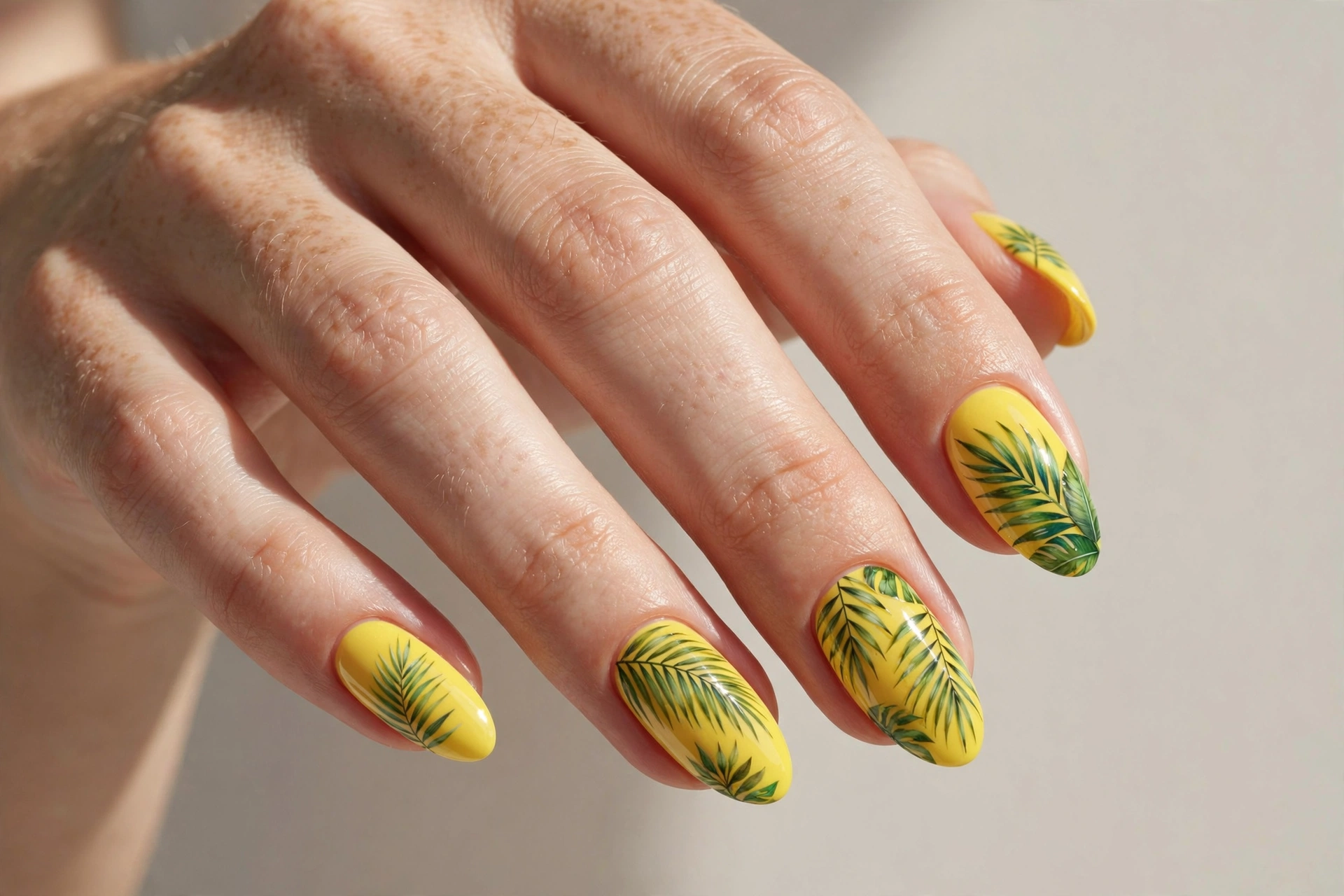 Holographic rainbow chrome nail art on almond-shaped nails
