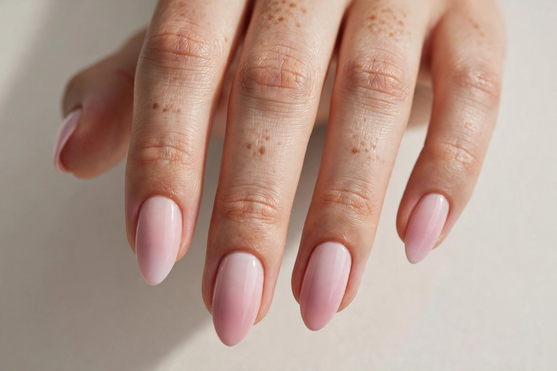 Soft pink ombre gradient manicure