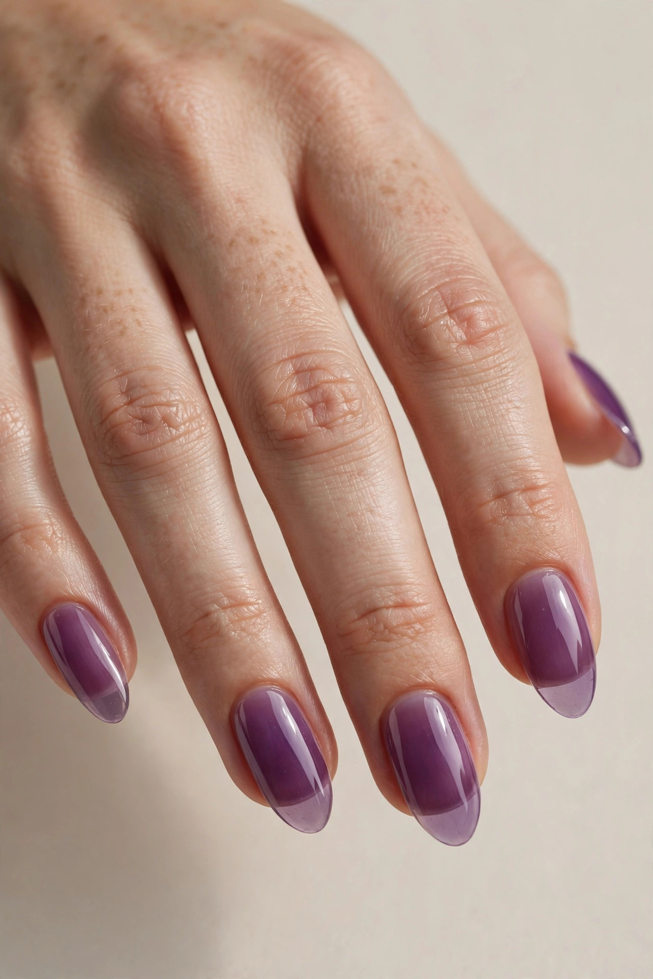 Translucent grape jelly purple manicure