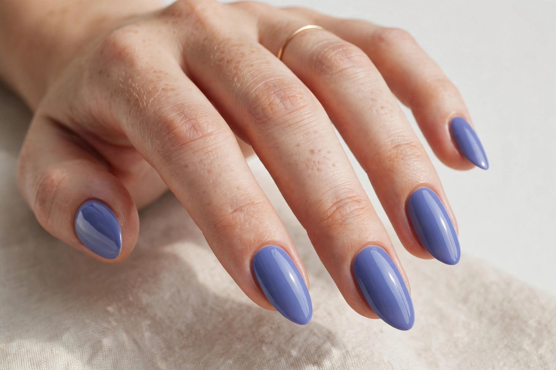 Periwinkle blue-purple manicure