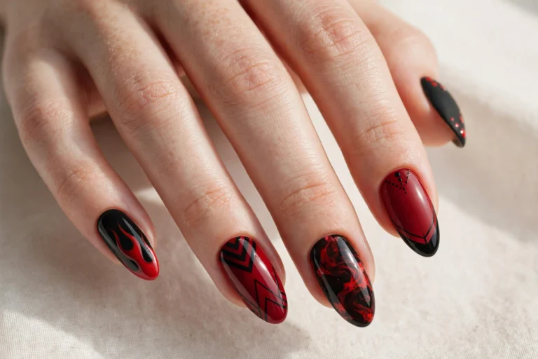 19 Red and Black Nail Designs for a Bold, Edgy Manicure