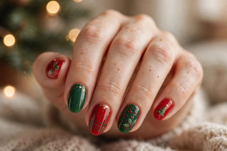 19 Short Christmas Nail Designs for a Festive Holiday Look