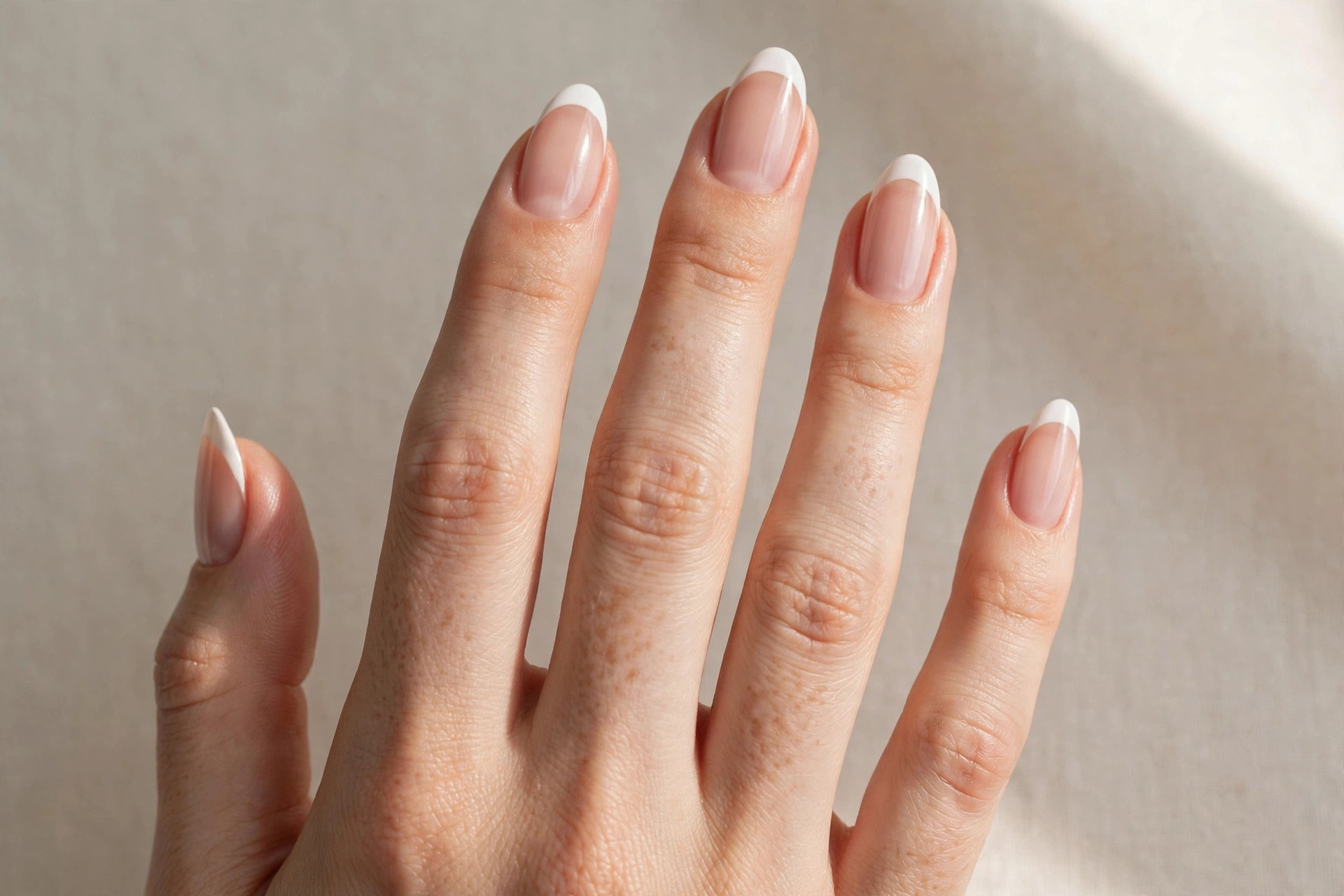 Classic white French tip nail design