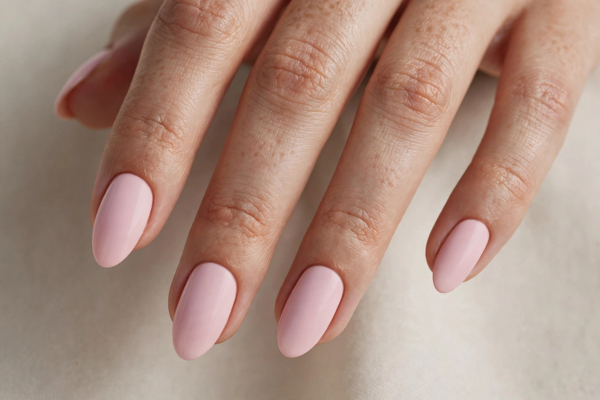 Soft pastel pink minimalist nail design