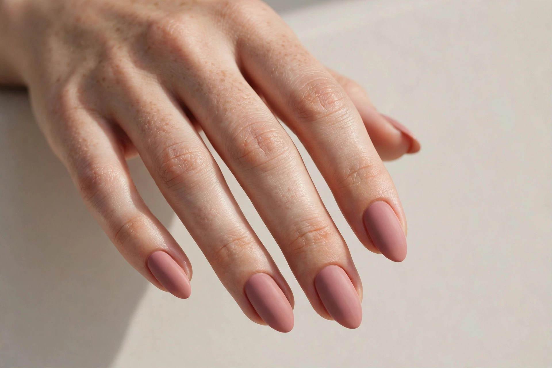 Dusty rose minimalist nail design