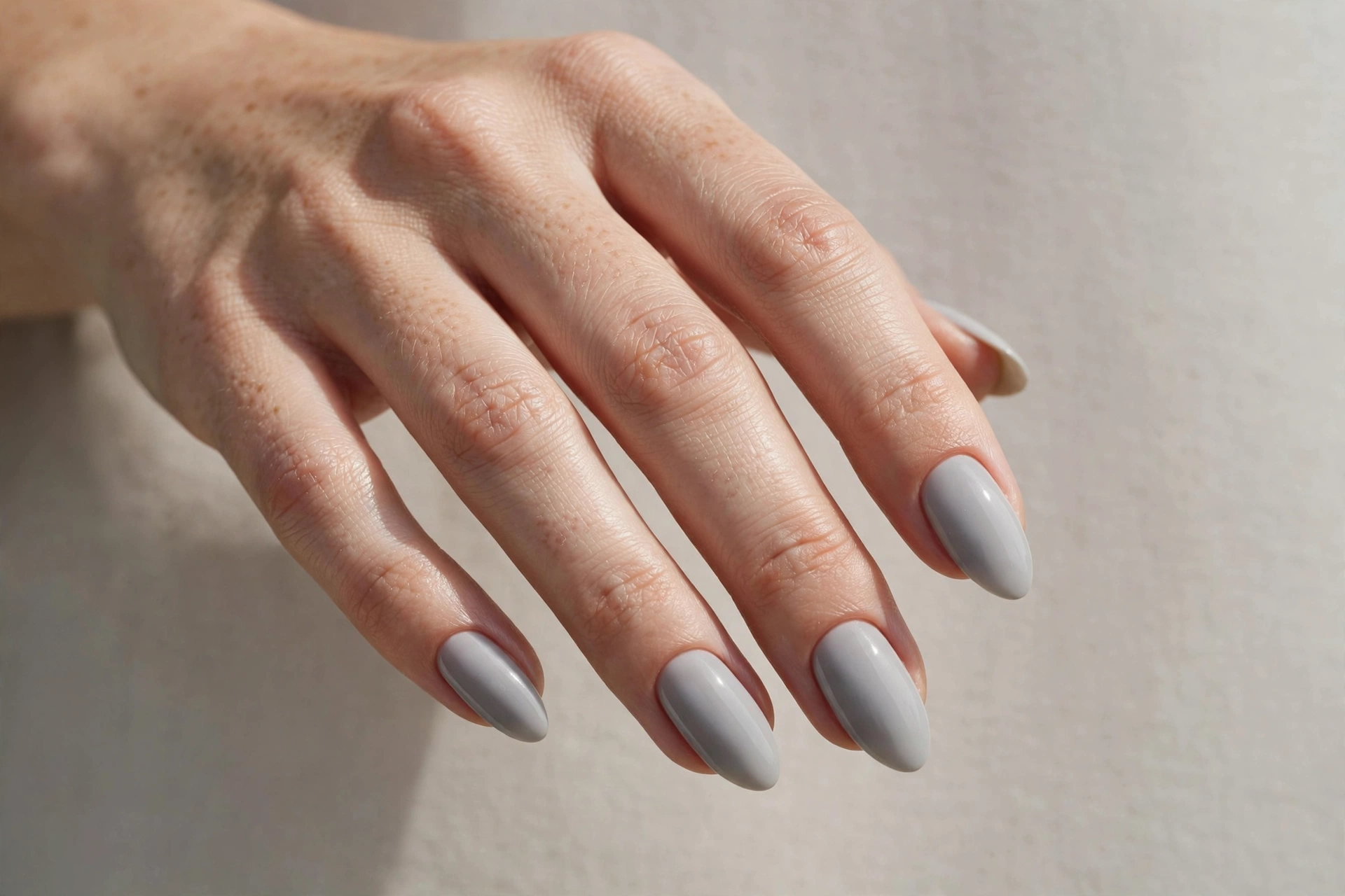 Misty gray minimalist nail design