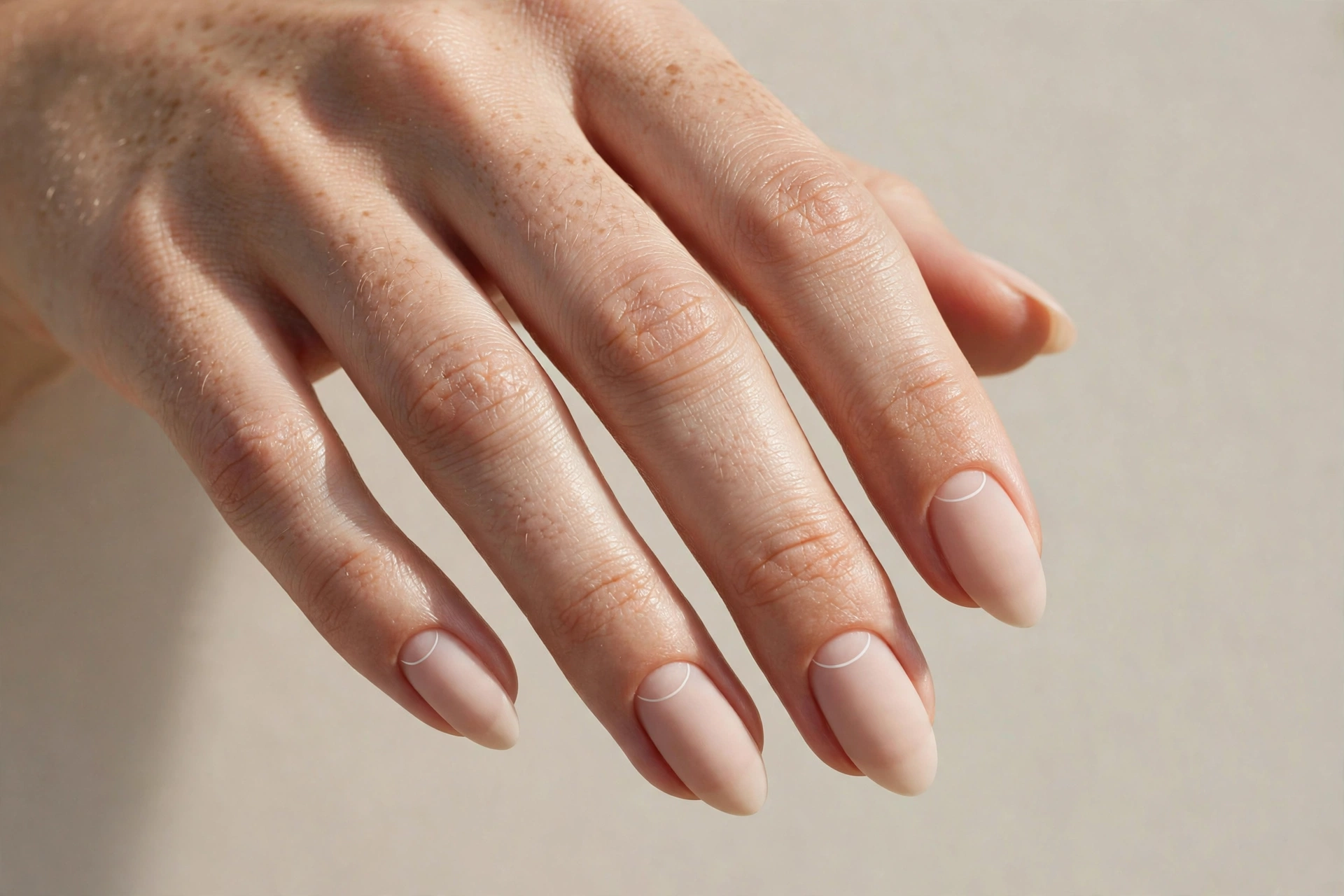 Negative space half-moon minimalist nail art