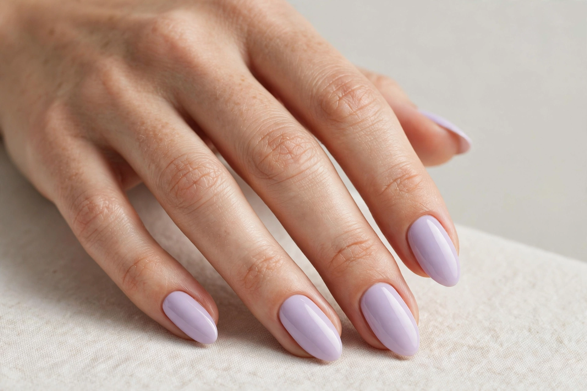 Soft lavender minimalist nail manicure