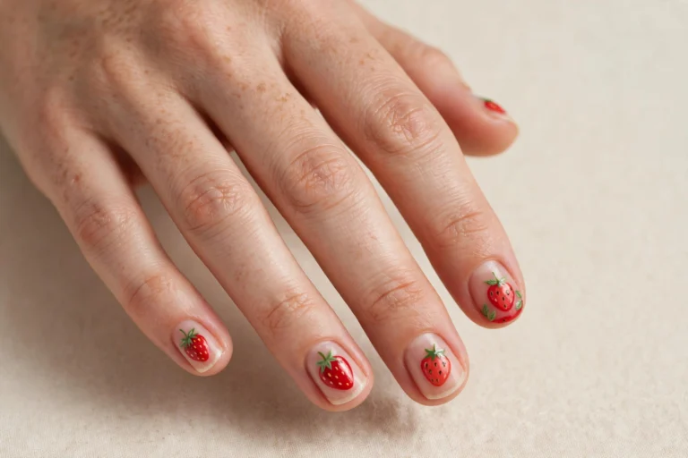 21 Strawberry Nail Designs for Short Nails